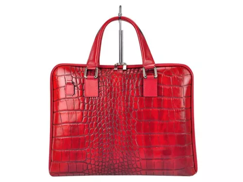 Camilla 777 CROCO piros női bőr laptoptáska 40 x 31 x 6 cm