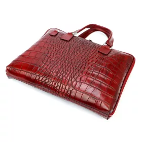   Camilla 777 CROCO piros női bőr laptoptáska 40 x 31 x 6 cm