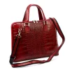 Camilla 777 CROCO piros női bőr laptoptáska 40 x 31 x 6 cm