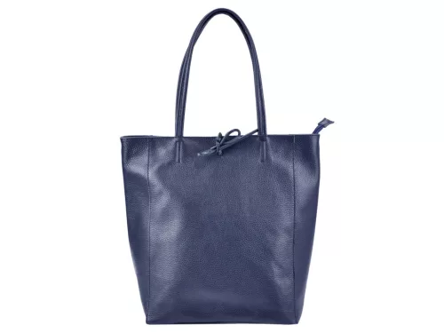 Patrizia 27-002 Z sötétkék női bőr válltáska, shopper 39 x 36 x 14 cm