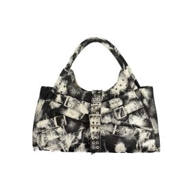   Desigual farmer övdíszes fekete női válltáska 44 x 23 x 9 cm