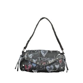 Desigual fekete farmer, mintás válltáska 27 x 18 x 7 cm