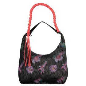   Desigual fekete virágmintás női válltáska 35 x 37 x 8 cm