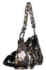 Desigual  fekete női, virágmintás válltáska 25 x 14 x 9 cm