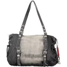   Desigual Half Logo Denim Lanuza fekete farmer női válltáska 40 x 30 x 10 cm