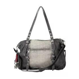   Desigual Half Logo Denim Lanuza fekete farmer női válltáska 40 x 30 x 10 cm