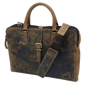   Giorgio Carelli antikolt, koptatott hatású bőr laptop táska, oldaltáska