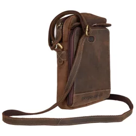   Giorgio Carelli barna bőr oldaltáska, crossbody 21 × 13 cm