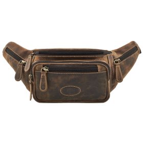   Giorgio Carelli: 5 zsebes koptatott hatású pull-up bőr övtáska