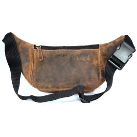   Giorgio Carelli: 5 zsebes koptatott hatású pull-up bőr övtáska