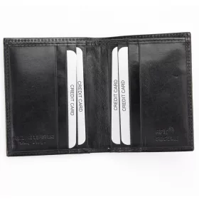   Rovicky TW-01-RVT fekete férfi marhabőr pénztárca 8 x 10 cm