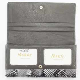   Rovicky 8803-SNR RFID ezüst női bőr pénztárca 19.5 x 11 x 3.5 cm