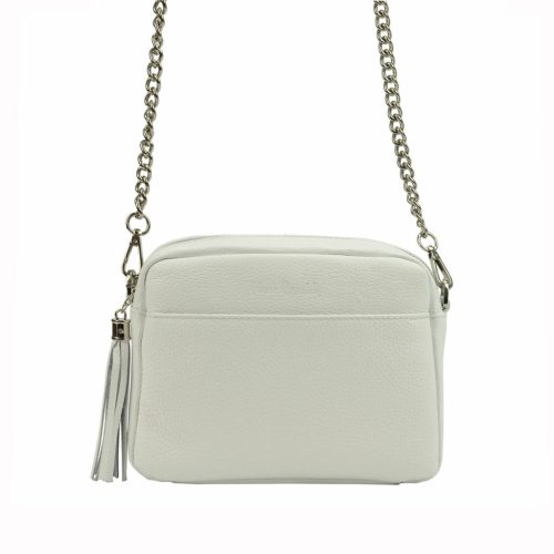 Pierre Cardin FRZ 1652 fehér női bőr válltáska, oldaltáska 23 x 17 x 8 cm