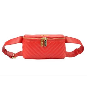   Pierre Cardin FRZ 1660 SAVAGE piros női bőr övtáska, crossbody 22 x 11 x 7 cm