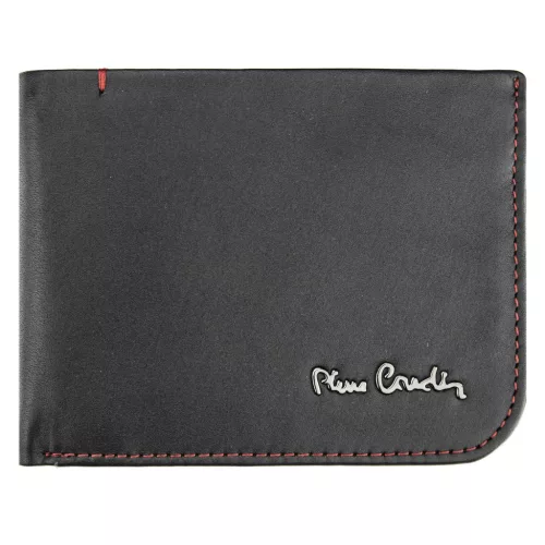 Pierre Cardin TILAK35 8806 fekete-piros férfi bőr pénztárca 12,5 x 9,5 cm