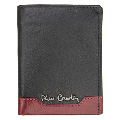 Pierre Cardin TILAK37 1810 RFID fekete-piros marhabőr férfi pénztárca 8 x 10.5 cm