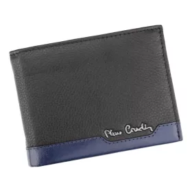   Pierre Cardin TILAK37 8806 RFID fekete-kék férfi bőr pénztárca 12,5 x 9,5 cm