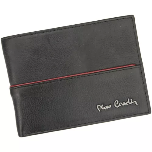 Pierre Cardin TILAK38 8806 RFID fekete-piros férfi bőr pénztárca 12.5 x 9.5 x 2 cm