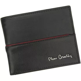   Pierre Cardin TILAK38 8824 RFID fekete-piros férfi marhabőr pénztárca 11 x 9 x 2 cm