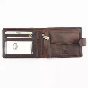   EL FORREST 892-22 RFID barna férfi bőr pénztárca 12 x 9.5 x 2.5 cm