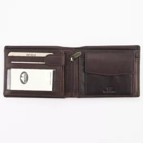   EL FORREST 892/A-22 RFID barna férfi bőr pénztárca 12 x 9.5 x 2.5 cm