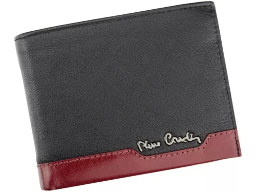 Pierre Cardin TILAK37 325 RFID fekete-piros marhabőr férfi pénztárca 12 x 9.5 cm