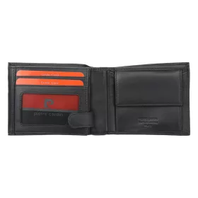   Pierre Cardin TILAK38 324 RFID fekete-piros férfi bőr pénztárca 12 x 9.5 x 2.5 cm