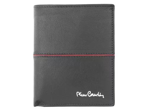 Pierre Cardin TILAK38 326 RFID fekete-piros férfi bőr pénztárca 10.5 x 12.7 x 2.8 cm