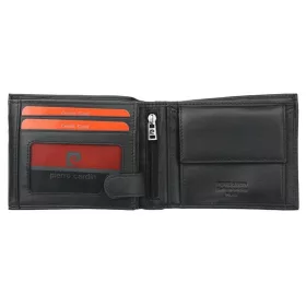   Pierre Cardin férfi bőr pénztárca, fekete-kék, RFID védelemmel, 12 × 9,5 cm