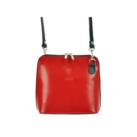   Barberinis 1702 piros-fekete női bőr válltáska, oldaltáska 17 x 16 x 8.5 cm