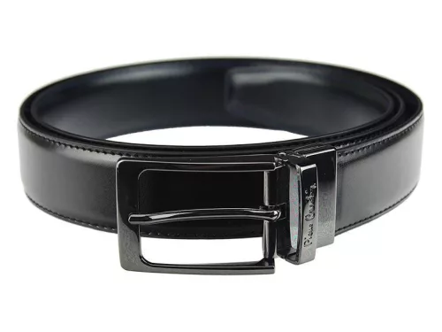 Pierre Cardin FWJX5 kék-fekete forgatható férfi bőr öv 125 x 3.5 cm