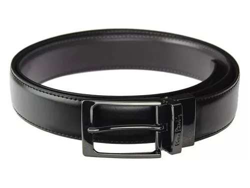 Pierre Cardin FWJX5 fekete-barna forgatható férfi bőr öv, derékszíj  120 x 3.5 cm