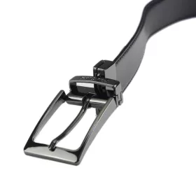   Pierre Cardin FWJX5 fekete-barna forgatható férfi bőr öv, derékszíj  125 x 3.5 cm