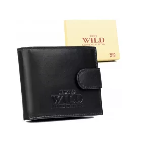   Wild N0035L-SCR fekete férfi bőr pénztárca 11 x 8.5 x 2.5 cm