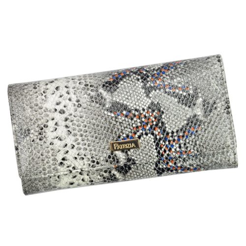 PATRIZIA SN-100 RFID szürke kígyóbőr mintás női bőr pénztárca 18.5 x 9.5 x 4 cm 