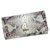 PATRIZIA SN-102 RFID szürke-pink kígyóbőr mintás női bőr pénztárca 18.5 x 10 x 4 cm