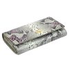 PATRIZIA SN-102 RFID szürke-pink kígyóbőr mintás női bőr pénztárca 18.5 x 10 x 4 cm