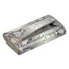 PATRIZIA SN-102 RFID szürke-pink kígyóbőr mintás női bőr pénztárca 18.5 x 10 x 4 cm