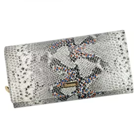   PATRIZIA SN-106 RFID szürke kígyóbőr mintás női bőr pénztárca 19 x 10 x 4 cm
