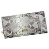 PATRIZIA SN-106 RFID szürke-pink kígyóbőr mintás női bőr pénztárca 19 x 10 x 4 cm