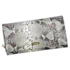 PATRIZIA SN-106 RFID szürke-pink kígyóbőr mintás női bőr pénztárca 19 x 10 x 4 cm