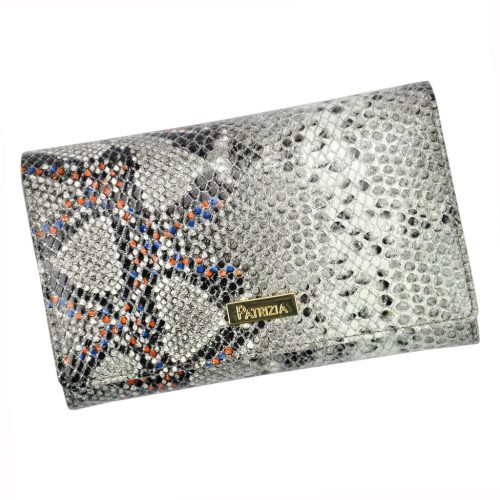 PATRIZIA SN-112 RFID szürke kígyóbőr mintás női bőr pénztárca 15.5 x 10 x 4 cm