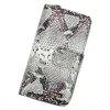 PATRIZIA SN-116 RFID szürke-pink kígyóbőr mintás női bőr pénztárca 9.5 x 16.5 x 3.5 cm