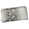 PATRIZIA SN-119 RFID szürke kígyóbőr mintás női bőr pénztárca 19.5 x 10.5 x 2.5 cm