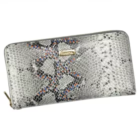   PATRIZIA SN-119 RFID szürke kígyóbőr mintás női bőr pénztárca 19.5 x 10.5 x 2.5 cm