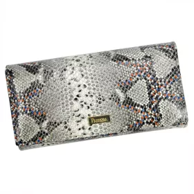   PATRIZIA SN-122 RFID szürke-narancs kígyóbőr mintás női bőr pénztárca 19.5 x 10 x 4 cm