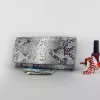 PATRIZIA SN-122 RFID szürke-narancs kígyóbőr mintás női bőr pénztárca 19.5 x 10 x 4 cm