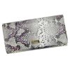 PATRIZIA SN-122 RFID szürke-pink kígyóbőr mintás női bőr pénztárca 19.5 x 10 x 4 cm