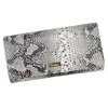PATRIZIA SN-122 RFID szürke-pink kígyóbőr mintás női bőr pénztárca 19.5 x 10 x 4 cm