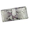 PATRIZIA SN-122 RFID szürke-pink kígyóbőr mintás női bőr pénztárca 19.5 x 10 x 4 cm